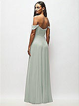 Alt View 6 Thumbnail - Willow Green Off-the-Shoulder Basque Neck Maxi Dress with Flounce Sleeves