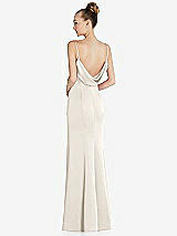 Front View Thumbnail - Ivory Draped Cowl-Back Princess Line Dress with Front Slit