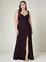 Alt View 1 Thumbnail - Deep Plum Contoured Wide Strap Sweetheart Maxi Dress