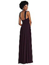 Rear View Thumbnail - Deep Plum Contoured Wide Strap Sweetheart Maxi Dress