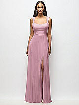 Alt View 1 Thumbnail - Dusty Pink Contoured Wide Strap Sweetheart Maxi Dress