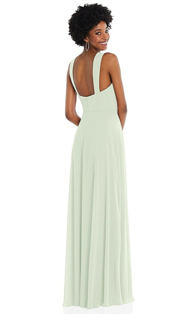 Back View - Mint Green Contoured Wide Strap Sweetheart Maxi Dress