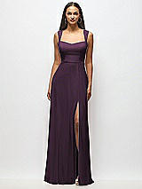 Alt View 1 Thumbnail - Aubergine Contoured Wide Strap Sweetheart Maxi Dress