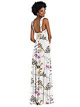 Rear View Thumbnail - Butterfly Botanica Ivory Contoured Wide Strap Sweetheart Maxi Dress