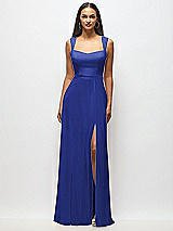 Alt View 1 Thumbnail - Cobalt Blue Contoured Wide Strap Sweetheart Maxi Dress