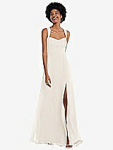 Front View Thumbnail - Ivory Contoured Wide Strap Sweetheart Maxi Dress