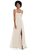 Front View Thumbnail - Oat Contoured Wide Strap Sweetheart Maxi Dress