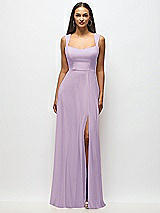 Alt View 1 Thumbnail - Pale Purple Contoured Wide Strap Sweetheart Maxi Dress