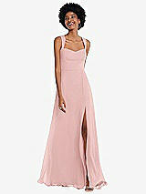 Front View Thumbnail - Rose Contoured Wide Strap Sweetheart Maxi Dress