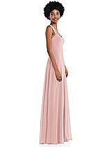 Side View Thumbnail - Rose Contoured Wide Strap Sweetheart Maxi Dress