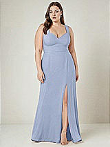 Alt View 1 Thumbnail - Sky Blue Contoured Wide Strap Sweetheart Maxi Dress