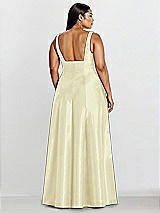 Alt View 2 Thumbnail - Butter Yellow Sleeveless Square-Neck Princess Line Gown with Pockets