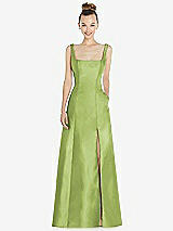 Front View Thumbnail - Mojito Sleeveless Square-Neck Princess Line Gown with Pockets