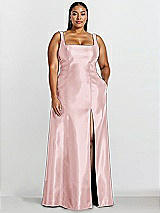 Alt View 1 Thumbnail - Ballet Pink Sleeveless Square-Neck Princess Line Gown with Pockets