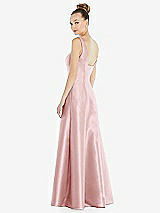 Rear View Thumbnail - Ballet Pink Sleeveless Square-Neck Princess Line Gown with Pockets