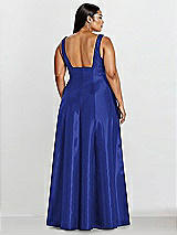 Alt View 2 Thumbnail - Cobalt Blue Sleeveless Square-Neck Princess Line Gown with Pockets