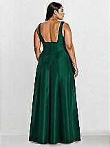 Alt View 2 Thumbnail - Hunter Green Sleeveless Square-Neck Princess Line Gown with Pockets
