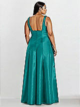Alt View 2 Thumbnail - Jade Sleeveless Square-Neck Princess Line Gown with Pockets