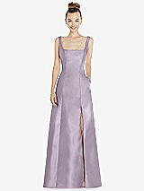 Front View Thumbnail - Lilac Haze Sleeveless Square-Neck Princess Line Gown with Pockets