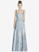 Front View Thumbnail - Mist Sleeveless Square-Neck Princess Line Gown with Pockets