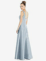 Rear View Thumbnail - Mist Sleeveless Square-Neck Princess Line Gown with Pockets
