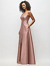Alt View 4 Thumbnail - Neu Nude Sleeveless Square-Neck Princess Line Gown with Pockets
