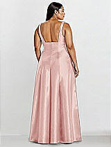 Alt View 2 Thumbnail - Rose Sleeveless Square-Neck Princess Line Gown with Pockets
