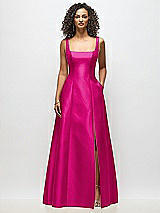 Alt View 3 Thumbnail - Think Pink Sleeveless Square-Neck Princess Line Gown with Pockets