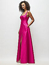 Alt View 4 Thumbnail - Think Pink Sleeveless Square-Neck Princess Line Gown with Pockets