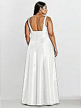 Alt View 2 Thumbnail - White Sleeveless Square-Neck Princess Line Gown with Pockets