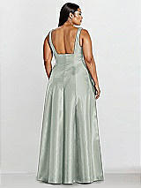 Alt View 2 Thumbnail - Willow Green Sleeveless Square-Neck Princess Line Gown with Pockets