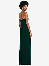 Rear View Thumbnail - Evergreen Strapless Sweetheart Maxi Dress with Pleated Front Slit