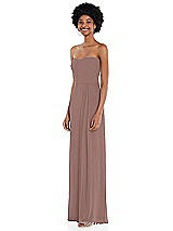 Side View Thumbnail - Sienna Strapless Sweetheart Maxi Dress with Pleated Front Slit