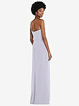 Rear View Thumbnail - Silver Dove Strapless Sweetheart Maxi Dress with Pleated Front Slit