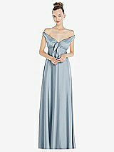 Alt View 2 Thumbnail - Mist Convertible Strap Empire Waist Satin Maxi Dress