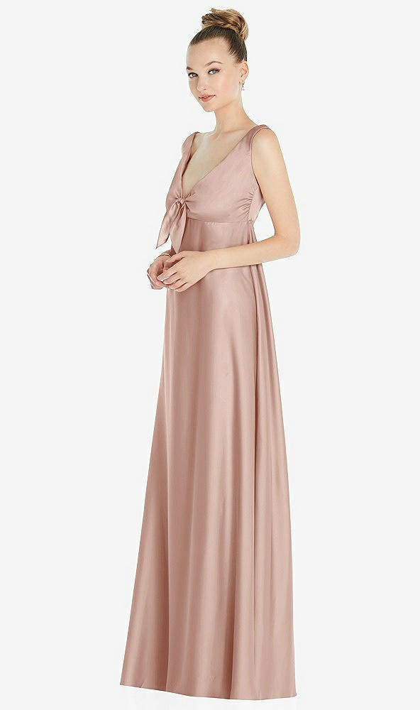 Front View - Toasted Sugar Convertible Strap Empire Waist Satin Maxi Dress