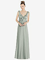 Alt View 1 Thumbnail - Willow Green Convertible Strap Empire Waist Satin Maxi Dress