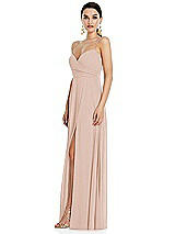 Side View Thumbnail - Cameo Adjustable Strap Wrap Bodice Maxi Dress with Front Slit
