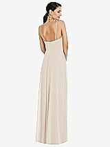 Rear View Thumbnail - Oat Adjustable Strap Wrap Bodice Maxi Dress with Front Slit