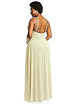 Alt View 3 Thumbnail - Butter Yellow Diamond Halter Maxi Dress with Adjustable Straps