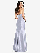 Rear View Thumbnail - Silver Dove Bow Cuff Strapless Princess Waist Trumpet Gown