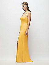 Alt View 2 Thumbnail - NYC Yellow Tie Halter Open Back Trumpet Gown