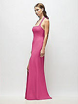 Alt View 2 Thumbnail - Tea Rose Tie Halter Open Back Trumpet Gown