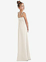 Rear View Thumbnail - Ivory Tie Shoulder Empire Waist Junior Bridesmaid Dress