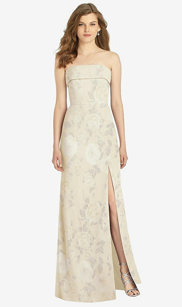 Front View - Butter Yellow Floral Bella Bridesmaids Dress BB139