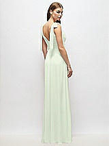 Alt View 4 Thumbnail - Mint Green Plunge Neckline Bow Shoulder Empire Waist Chiffon Maxi Dress