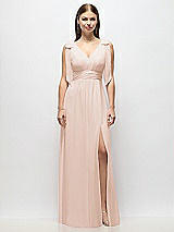 Alt View 2 Thumbnail - Cameo Plunge Neckline Bow Shoulder Empire Waist Chiffon Maxi Dress