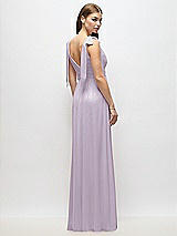 Alt View 4 Thumbnail - Lilac Haze Plunge Neckline Bow Shoulder Empire Waist Chiffon Maxi Dress