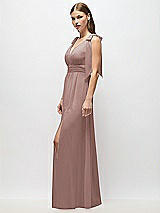 Alt View 3 Thumbnail - Sienna Plunge Neckline Bow Shoulder Empire Waist Chiffon Maxi Dress