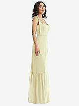 Side View Thumbnail - Butter Yellow Tie-Shoulder Bustier Bodice Ruffle-Hem Maxi Dress